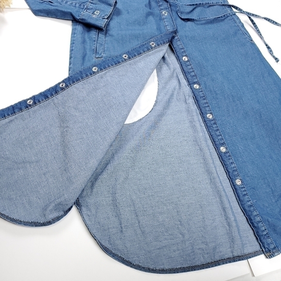 WareDenim Blue Chambray Belted Shirt Dress Size 2 UK 6 - Picture 10 of 14
